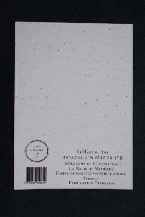 Carte artisanale Vosges Verso